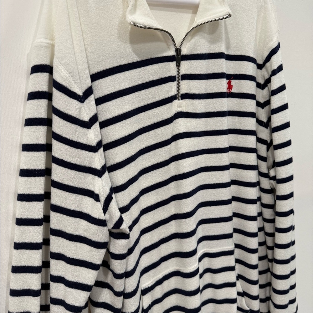 Striped White and Blue Sweater
